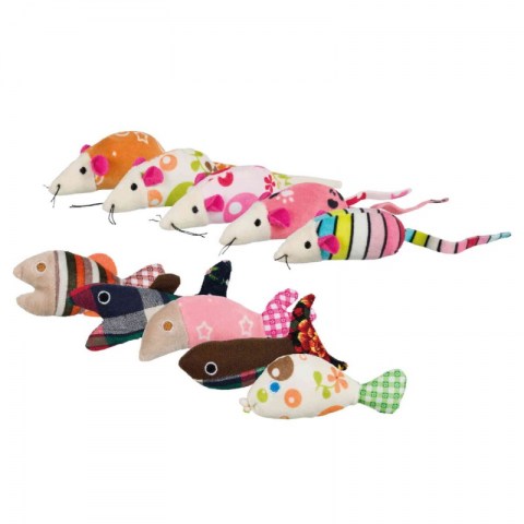Mouse Or Fish Plush Fabric With Catnip